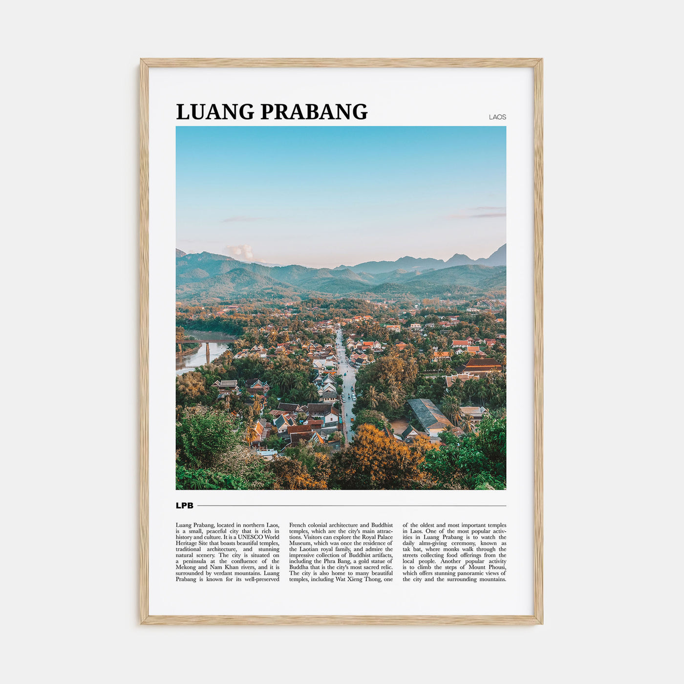 Luang Prabang Travel Color Poster
