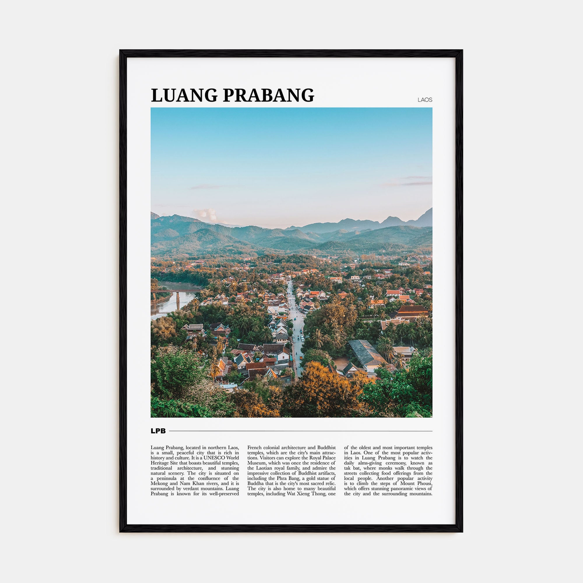 Luang Prabang Travel Color Poster