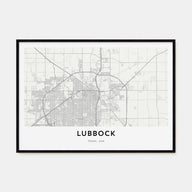 Lubbock Map Landscape Poster