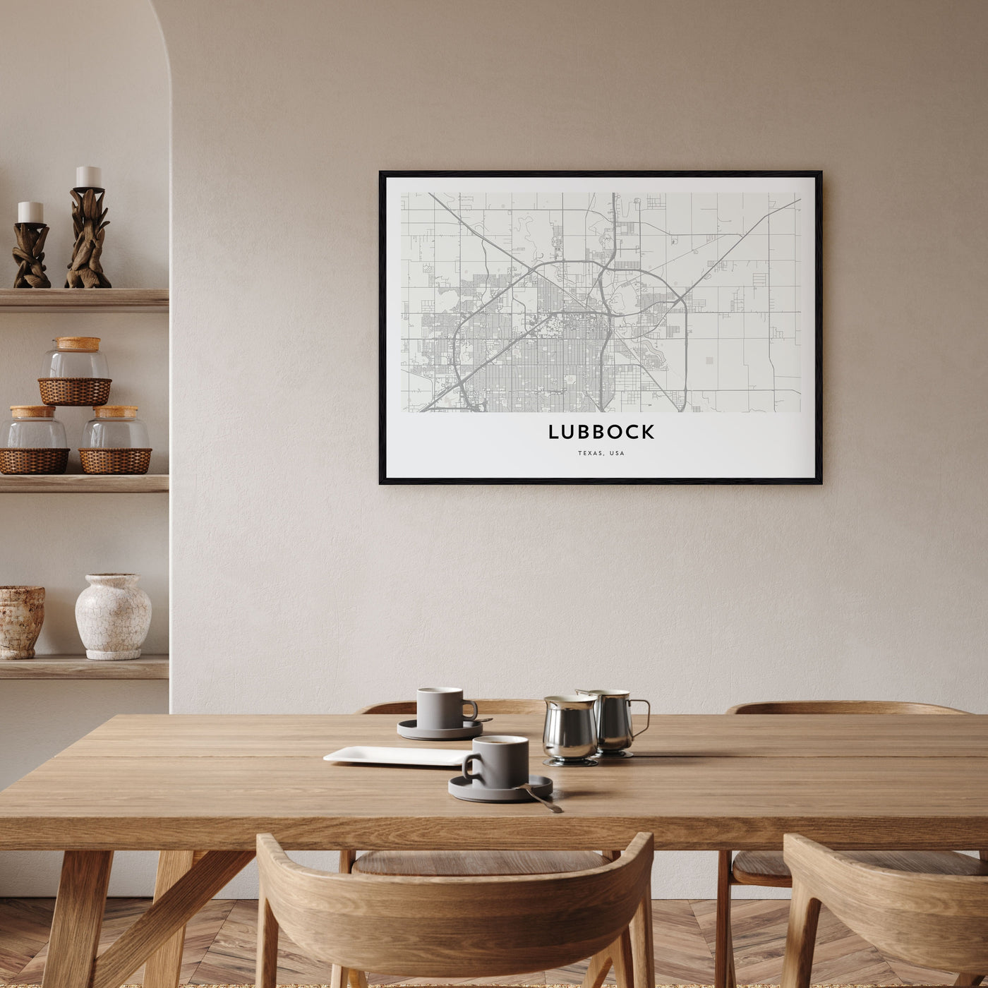 Lubbock Map Landscape Poster