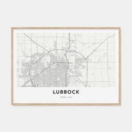 Lubbock Map Landscape Poster