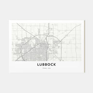 Lubbock Map Landscape Poster