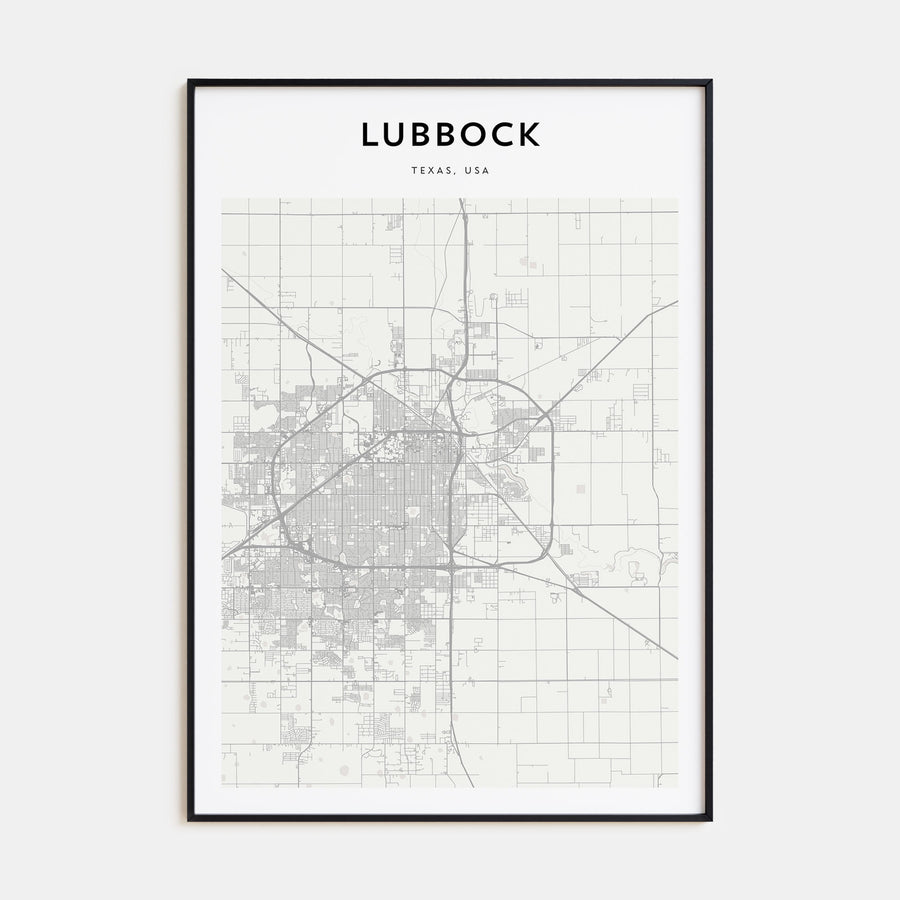 Lubbock Map Portrait Poster