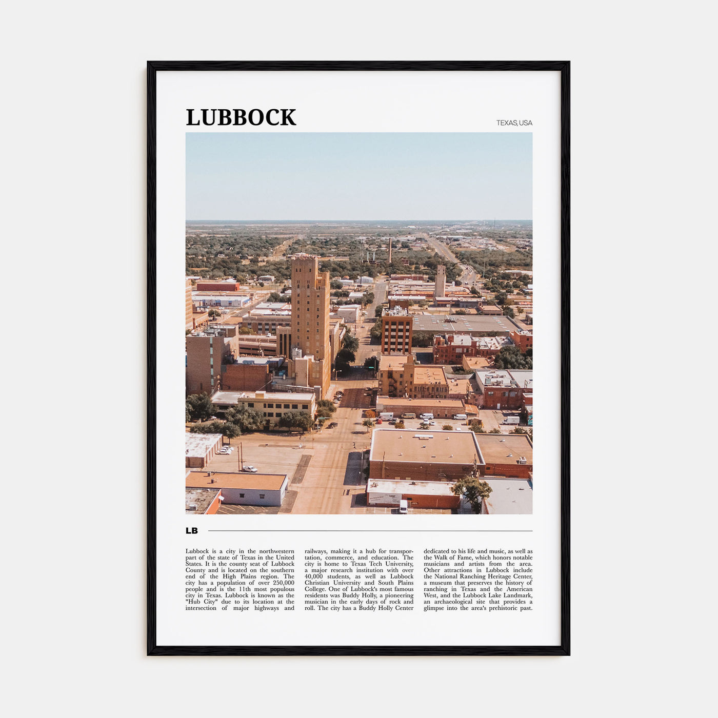 Lubbock Travel Color Poster