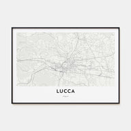 Lucca Map Landscape Poster