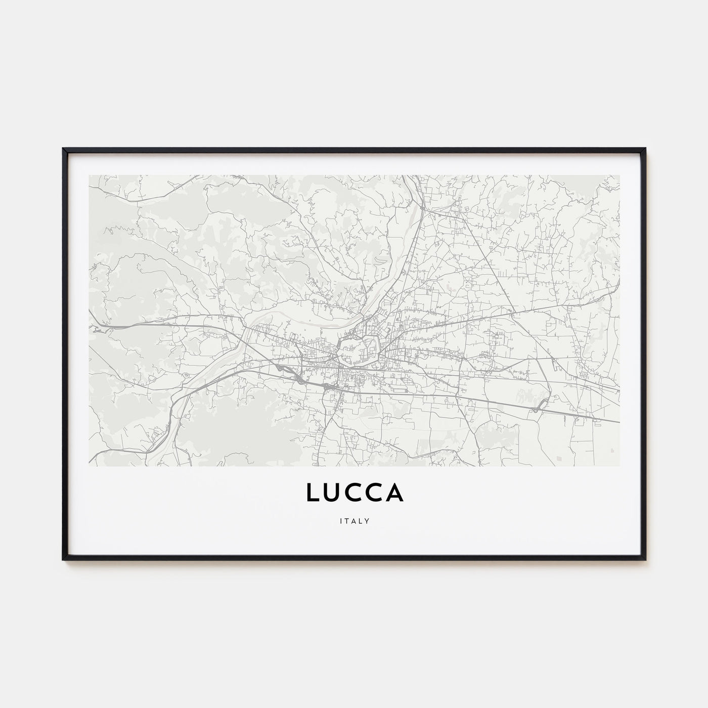 Lucca Map Landscape Poster