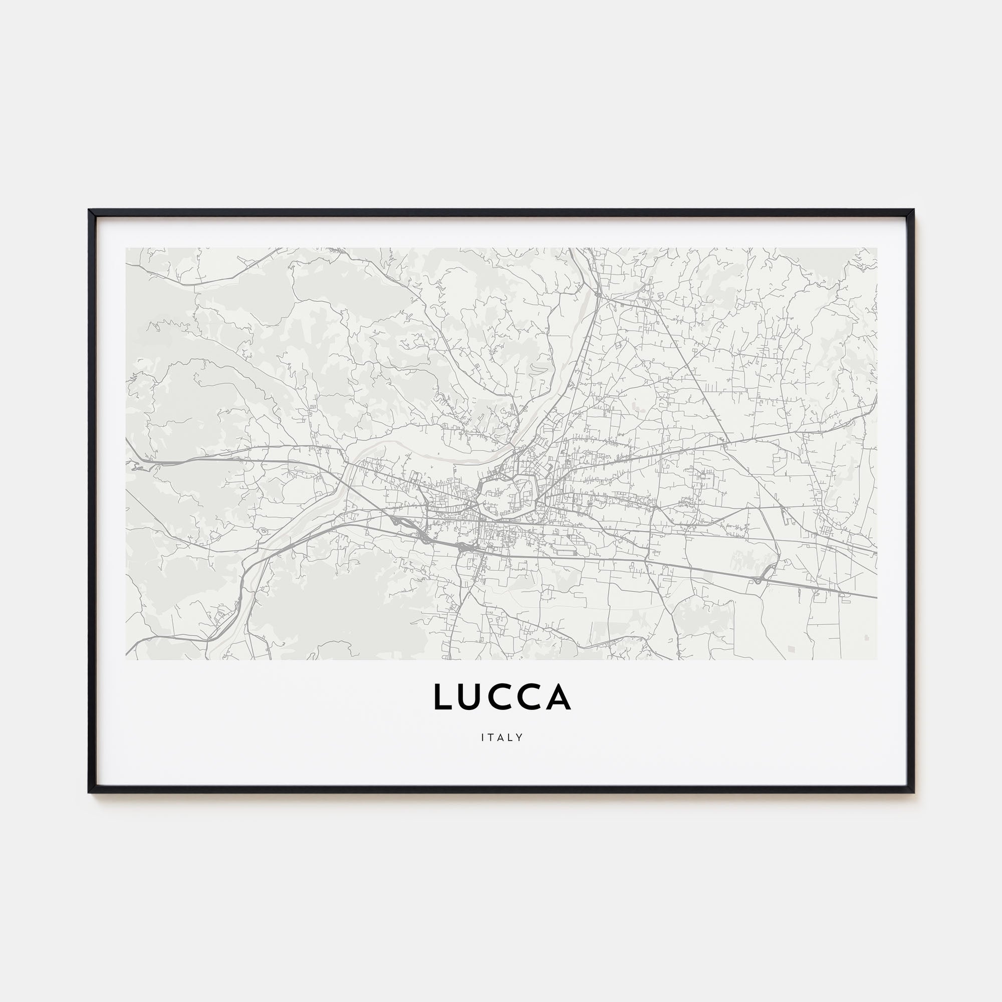 Lucca Map Landscape Poster