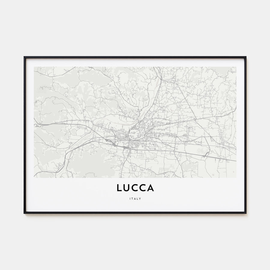 Lucca Map Landscape Poster