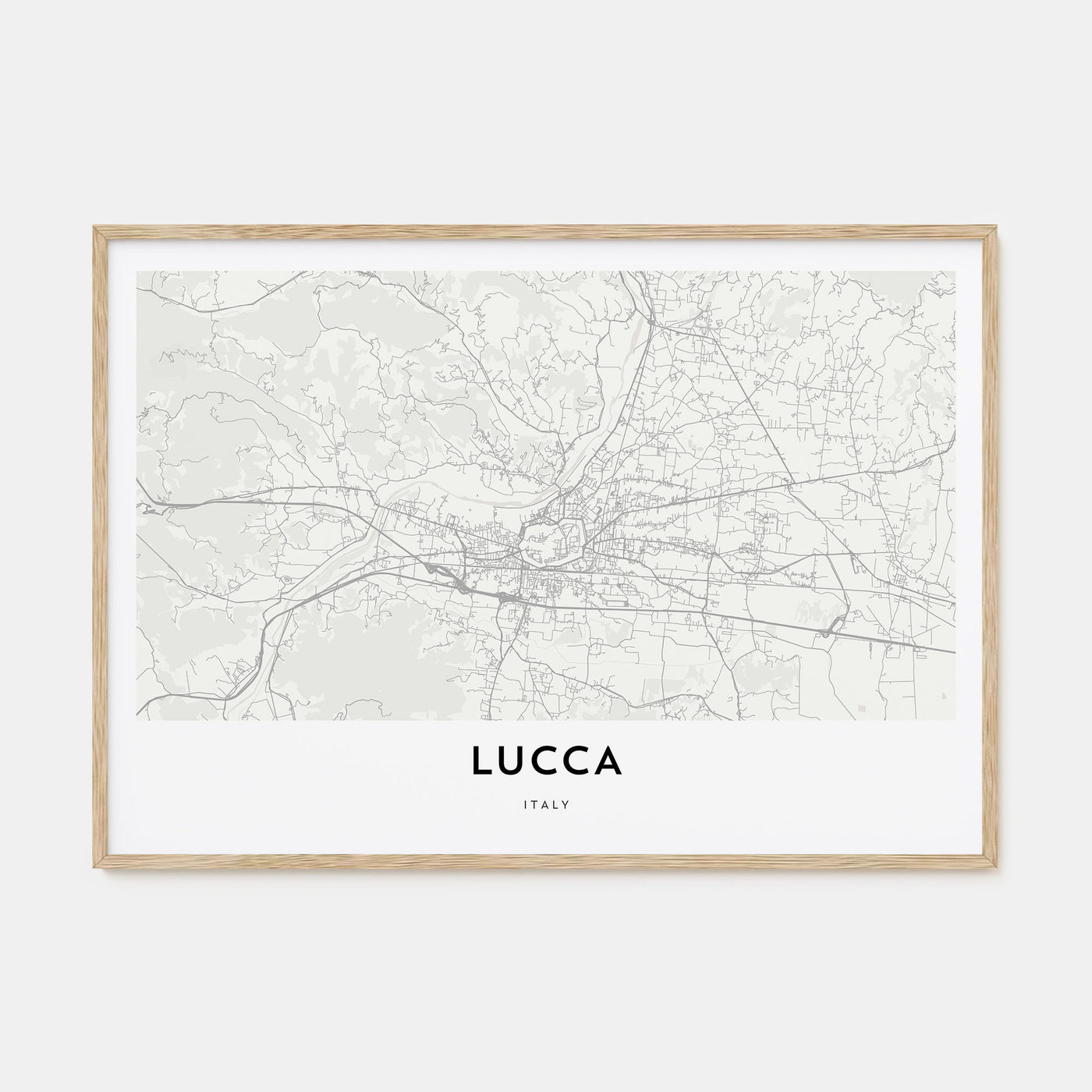 Lucca Map Landscape Poster