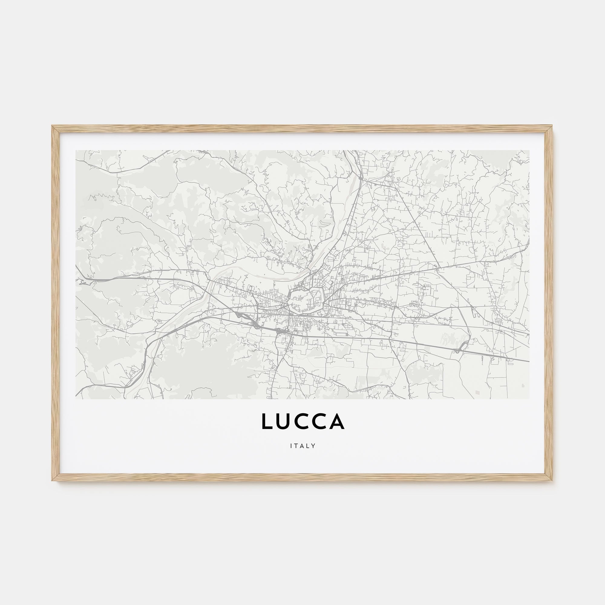 Lucca Map Landscape Poster