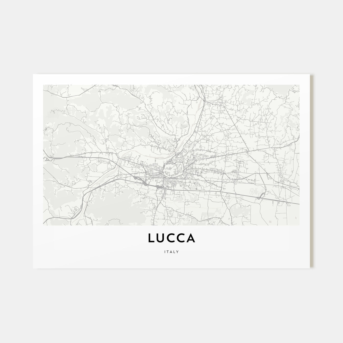 Lucca Map Landscape Poster
