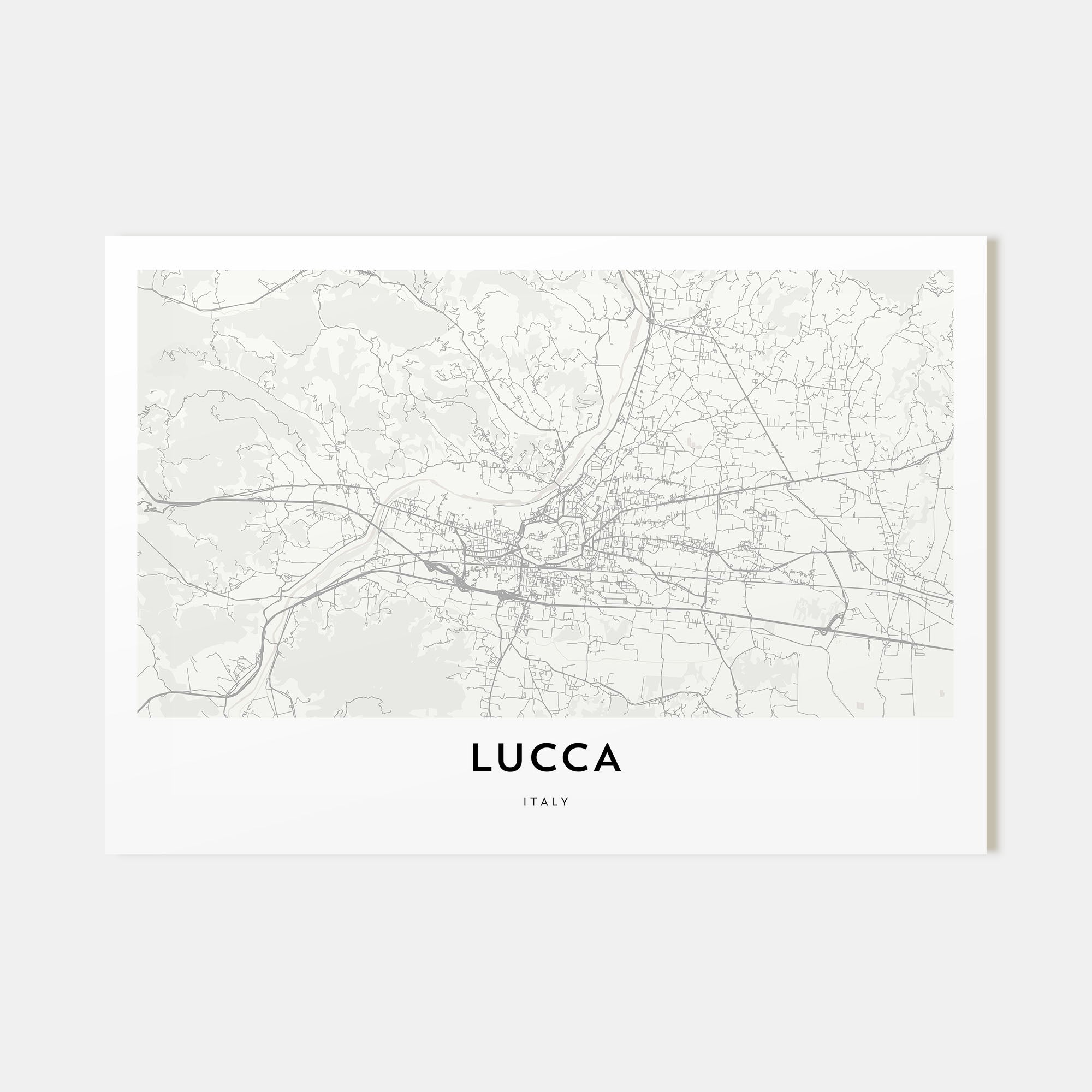 Lucca Map Landscape Poster