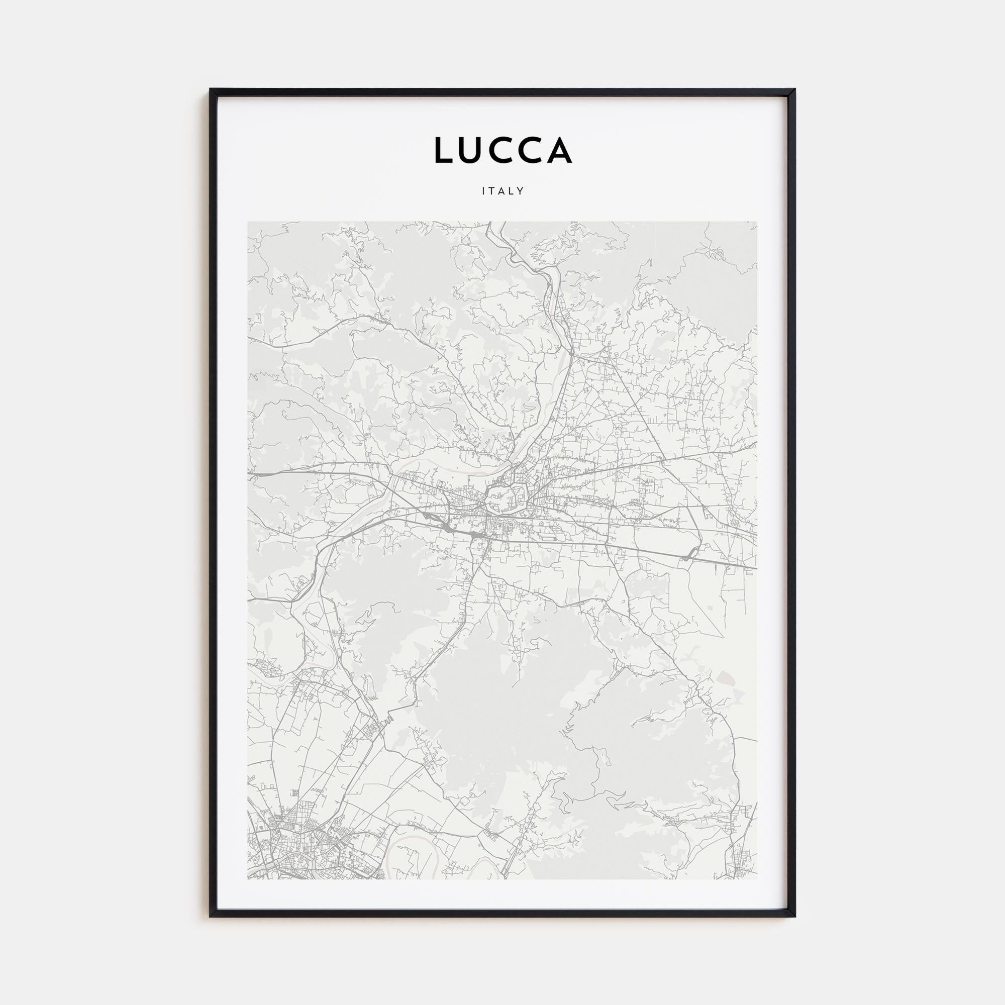 Lucca Map Portrait Poster