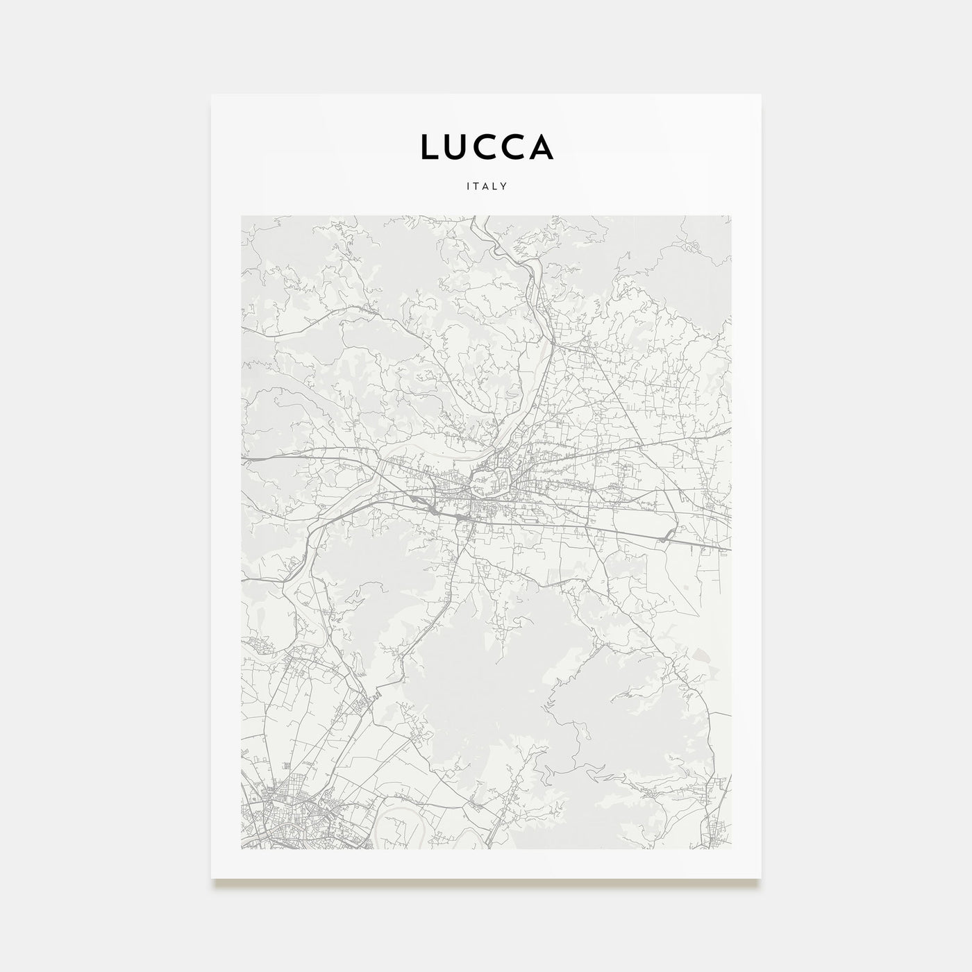 Lucca Map Portrait Poster