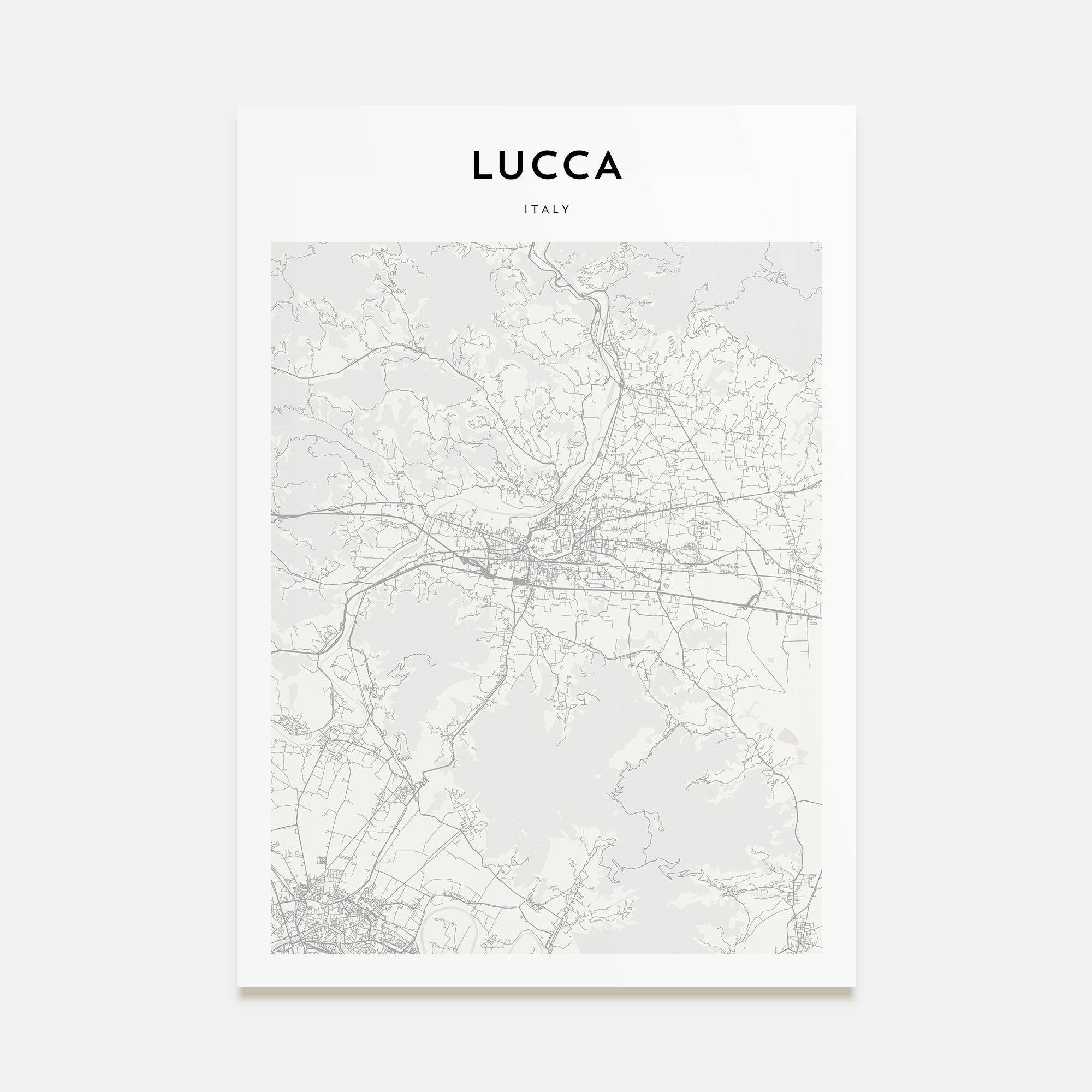 Lucca Map Portrait Poster