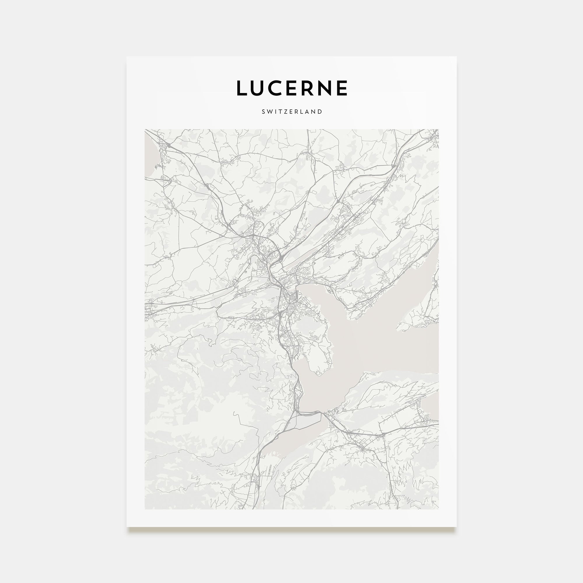 Lucerne Map Portrait Poster