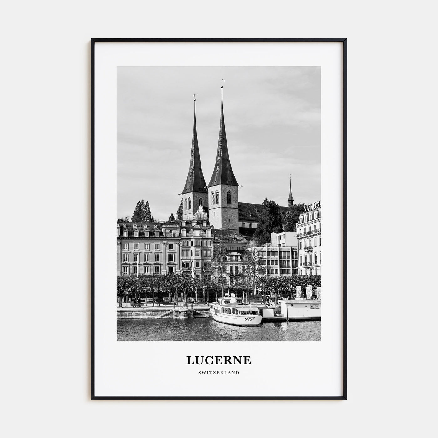 Lucerne Portrait B&W Poster