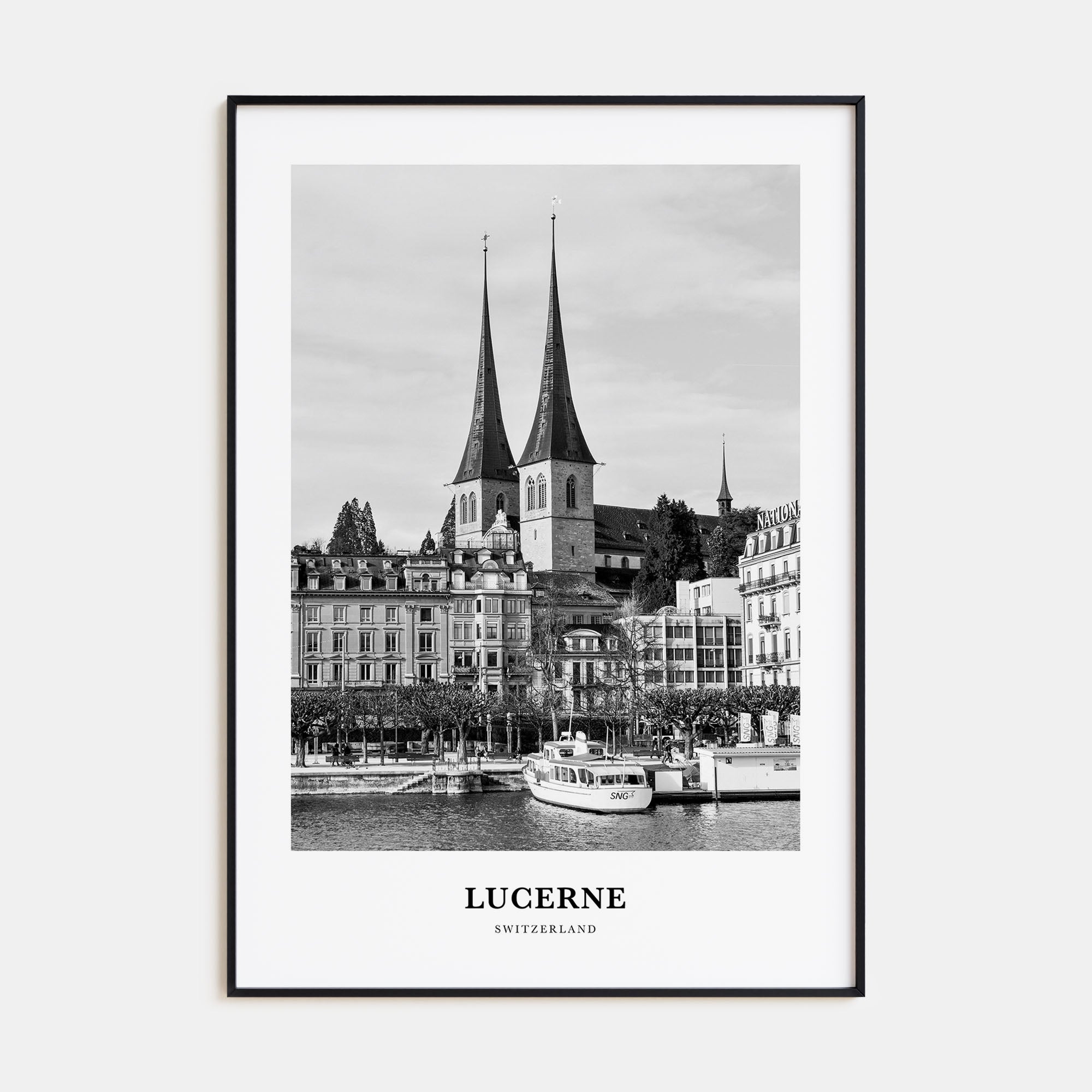 Lucerne Portrait B&W Poster