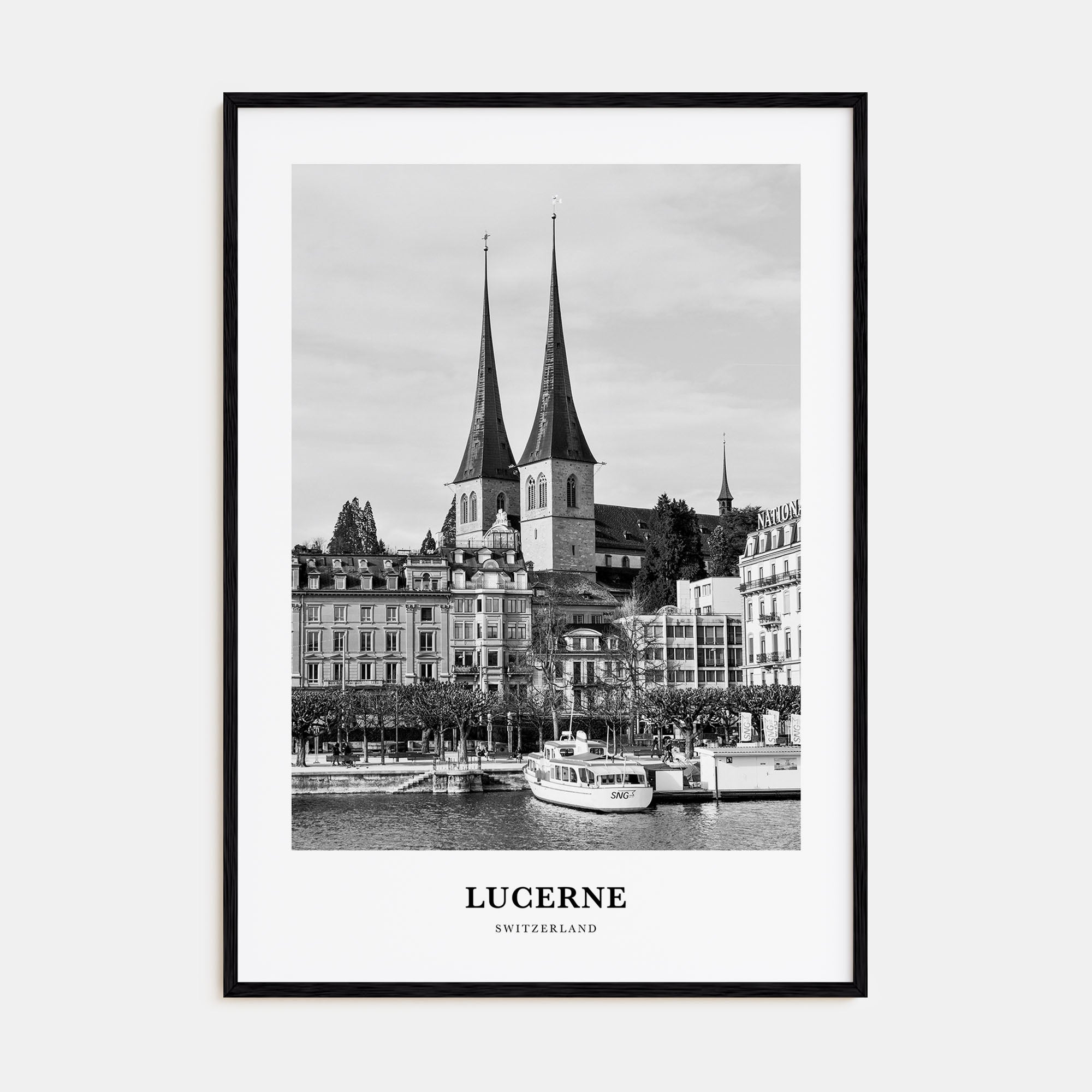 Lucerne Portrait B&W Poster