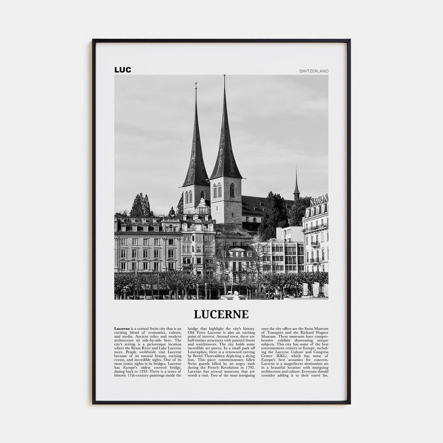 Lucerne Travel B&W Poster