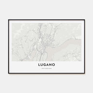 Lugano Map Landscape Poster