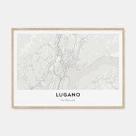 Lugano Map Landscape Poster