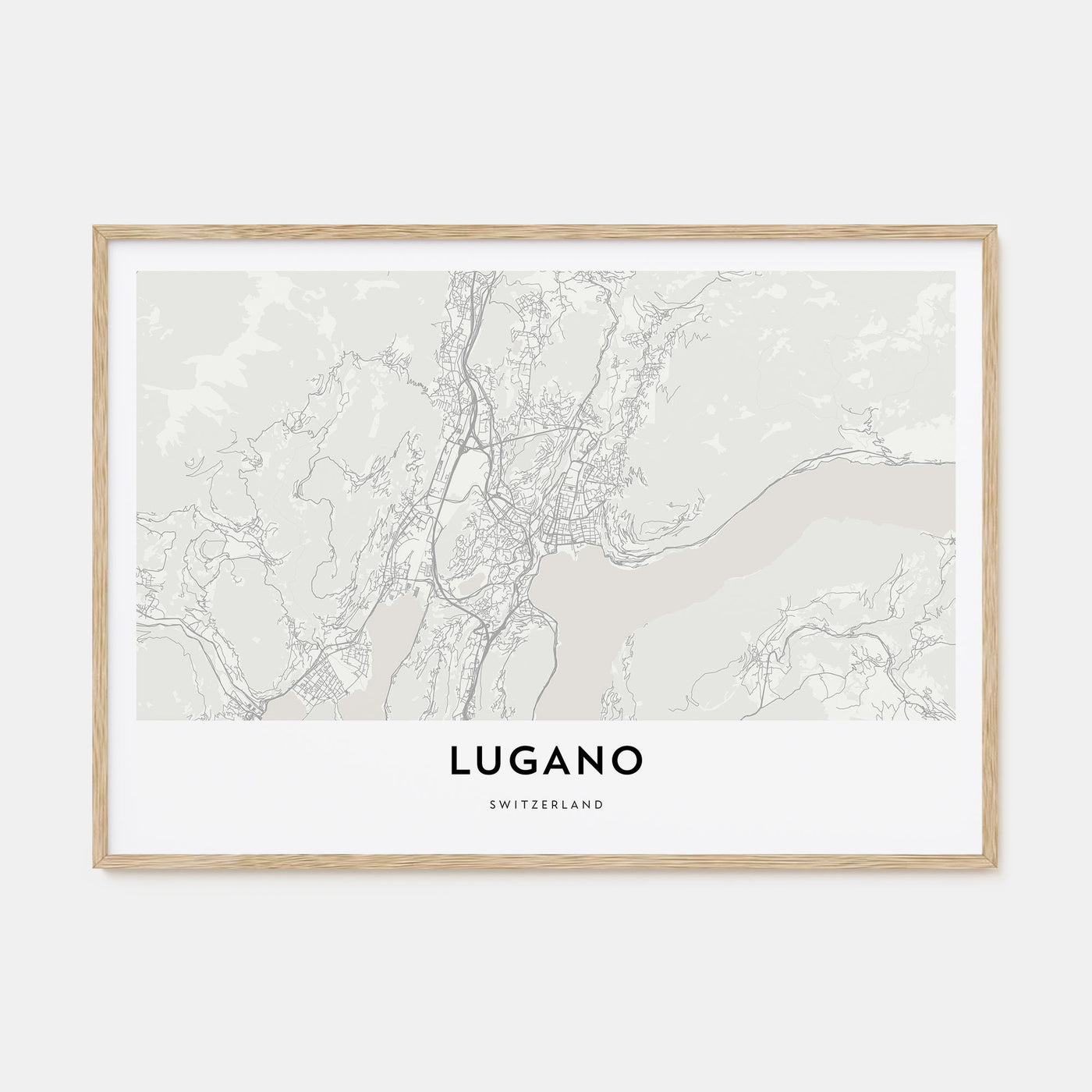 Lugano Map Landscape Poster