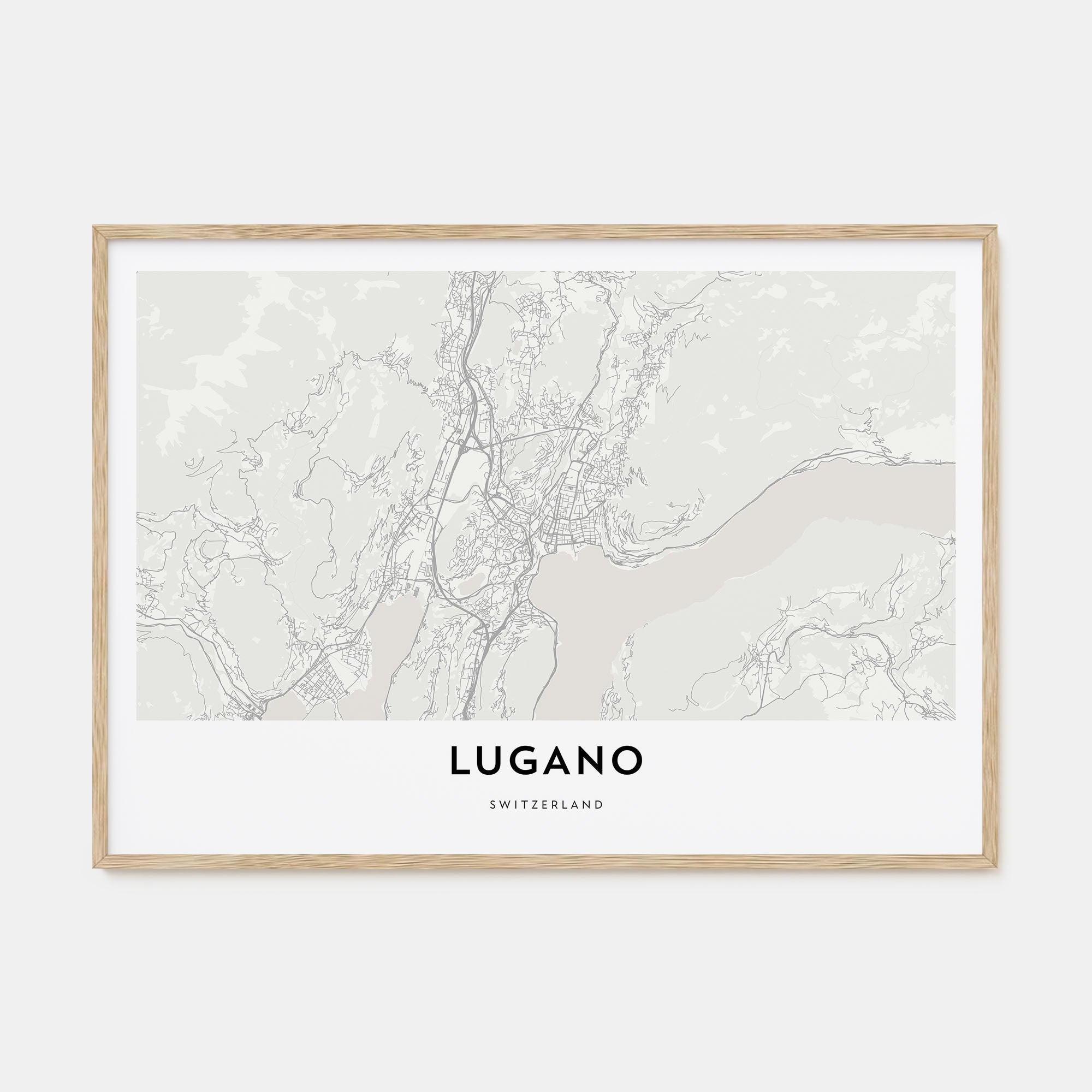 Lugano Map Landscape Poster