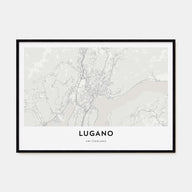 Lugano Map Landscape Poster