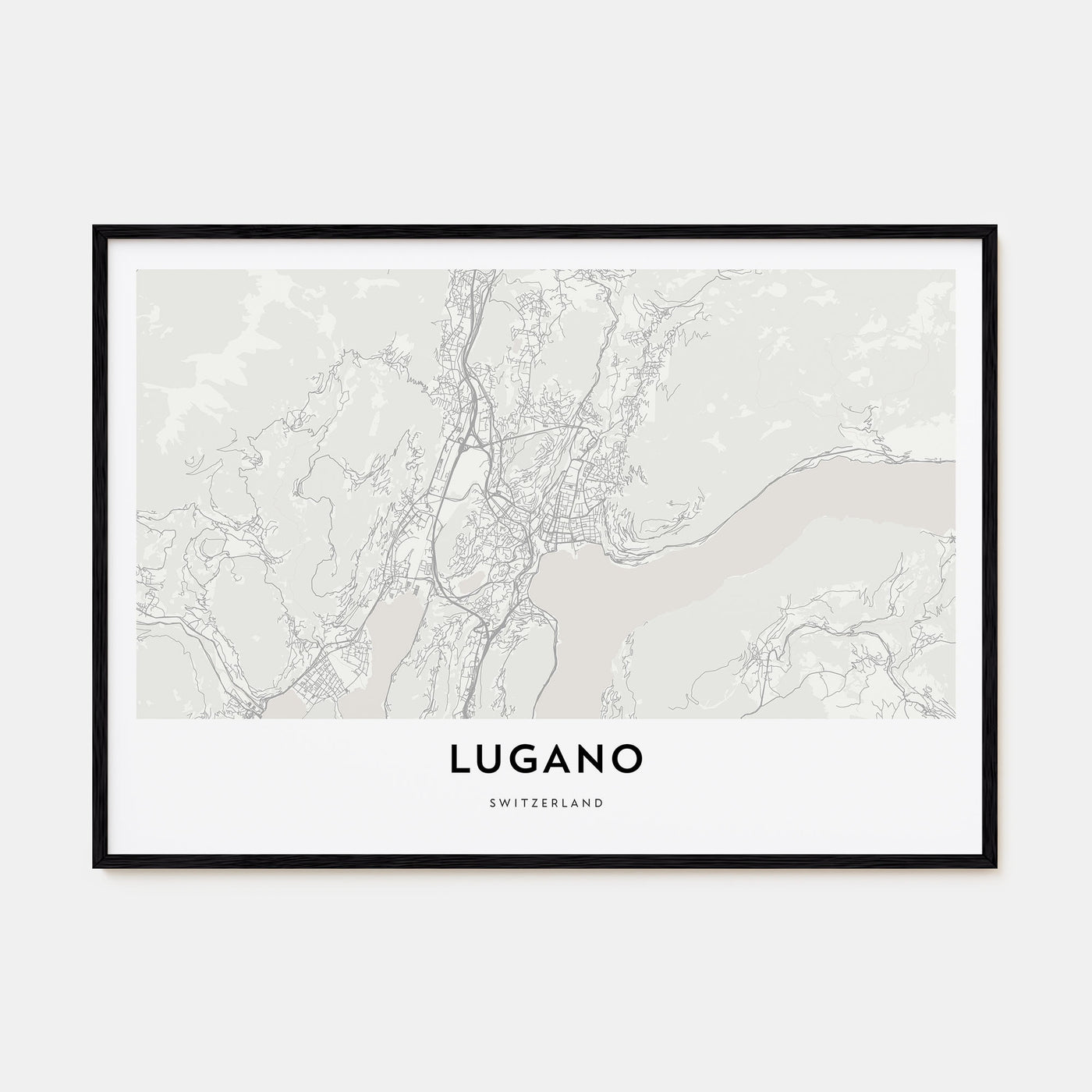 Lugano Map Landscape Poster