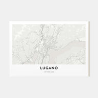 Lugano Map Landscape Poster