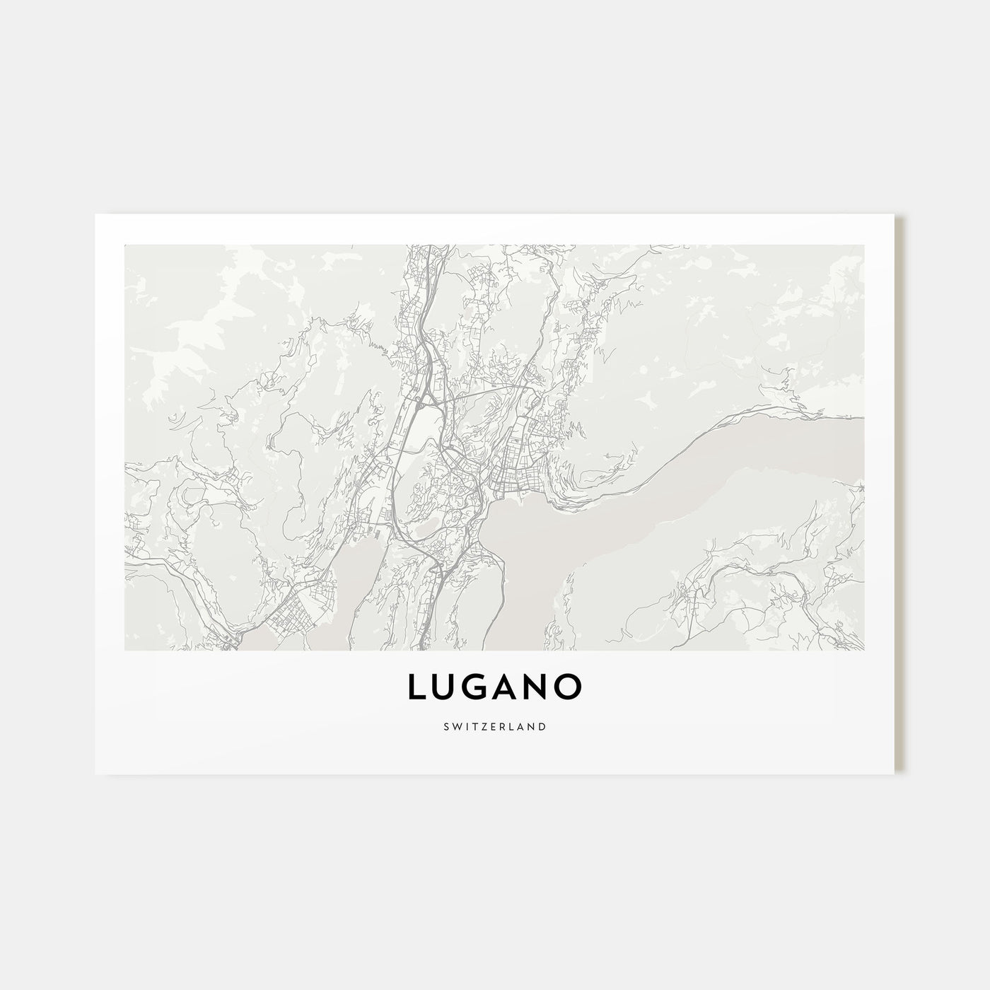 Lugano Map Landscape Poster