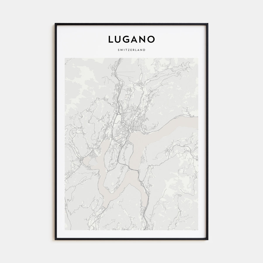 Lugano Map Portrait Poster