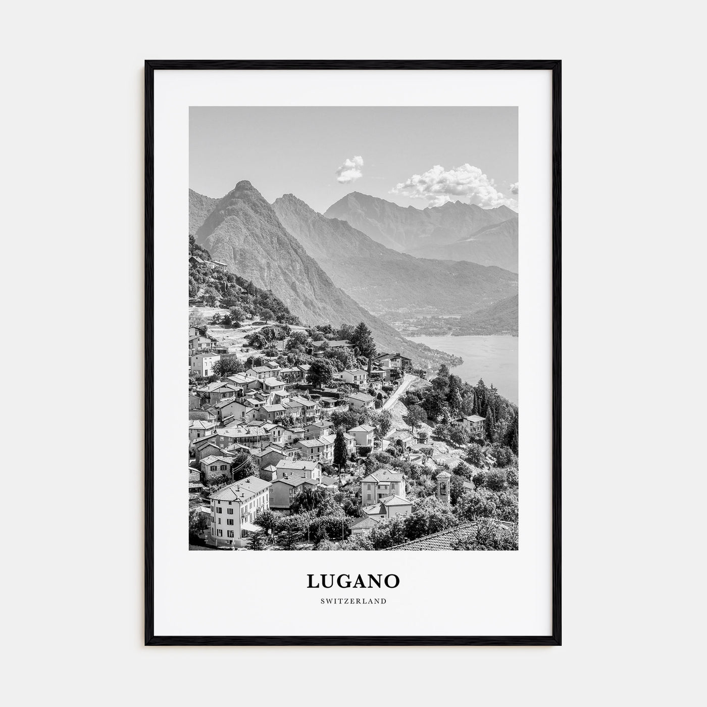 Lugano Portrait B&W Poster