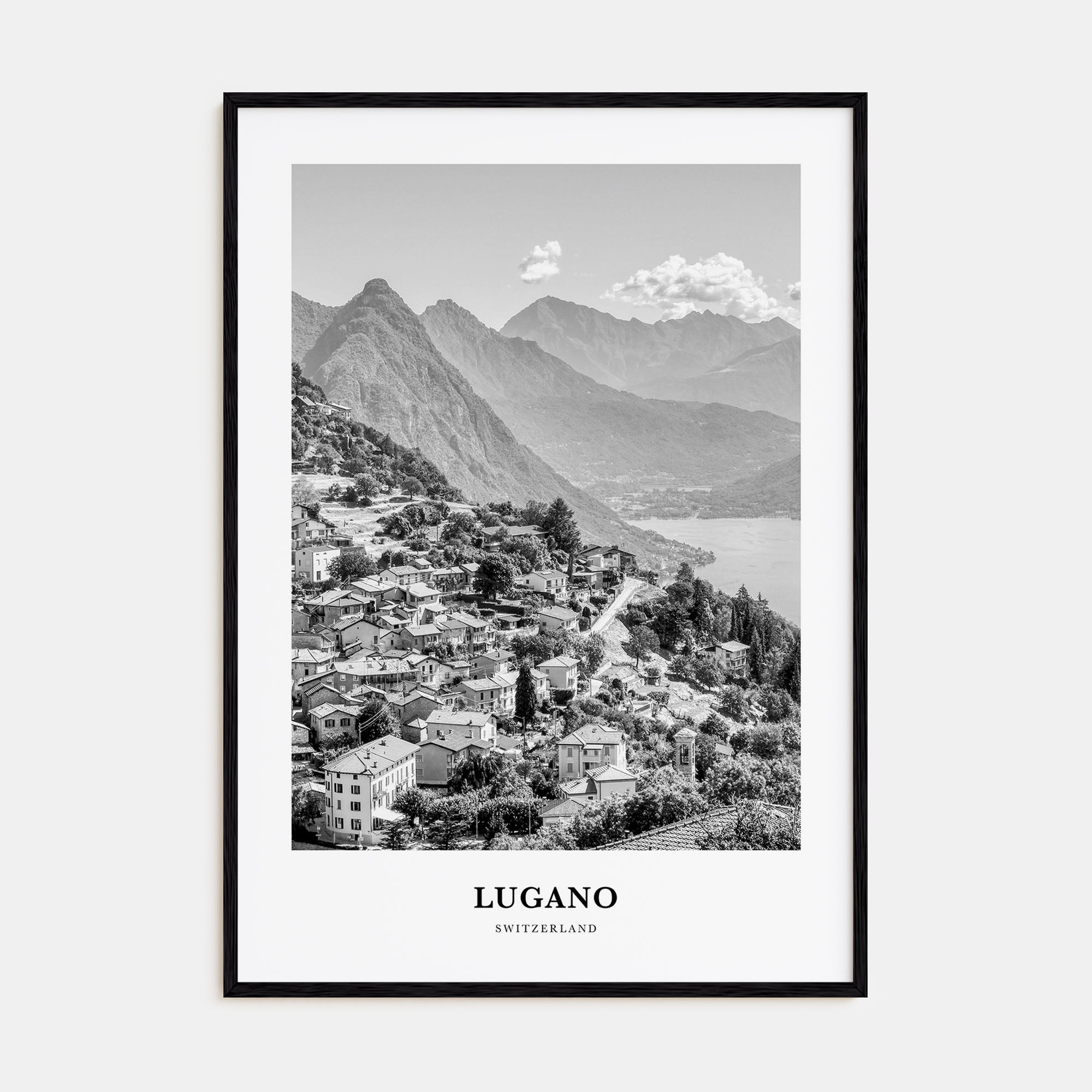 Lugano Portrait B&W Poster