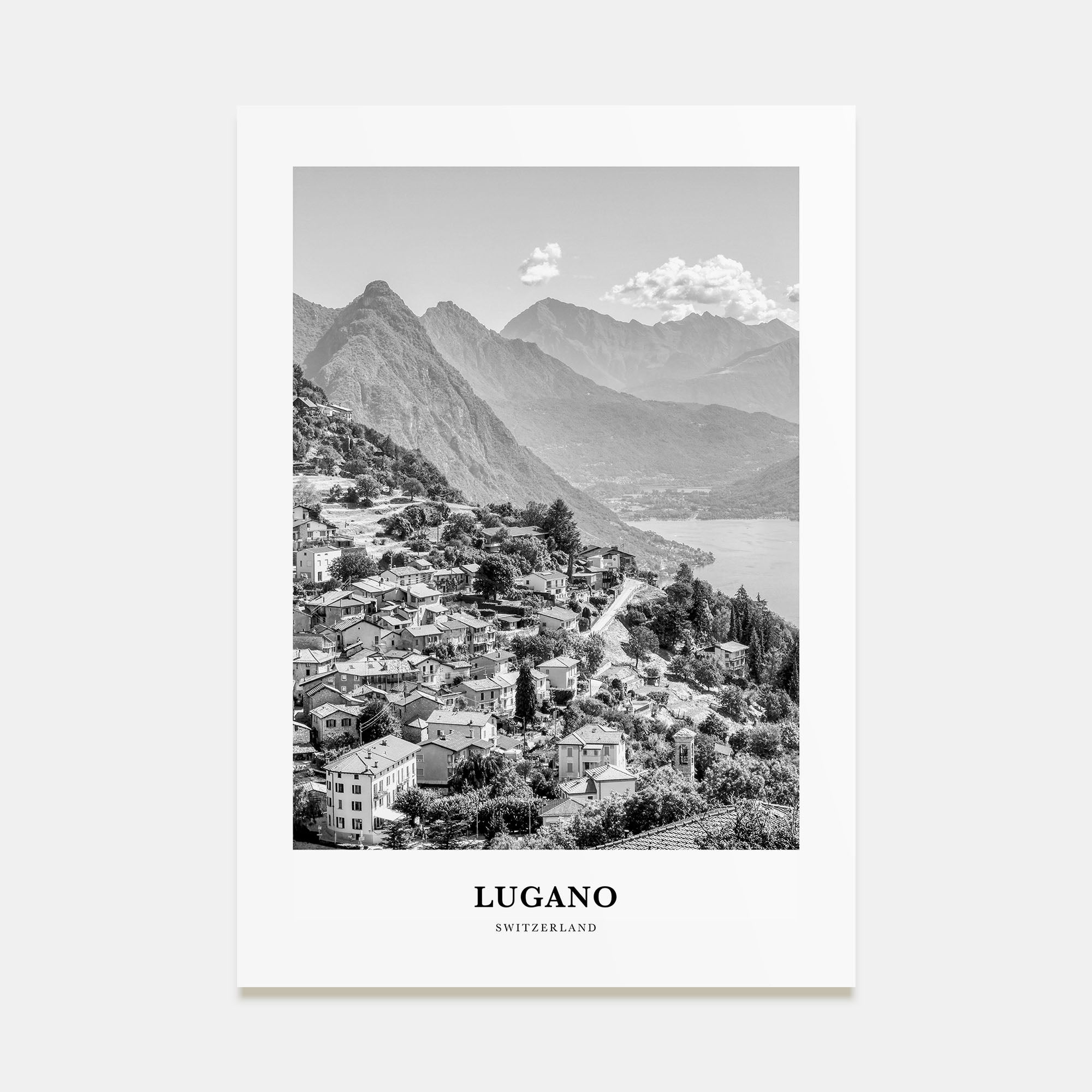 Lugano Portrait B&W Poster
