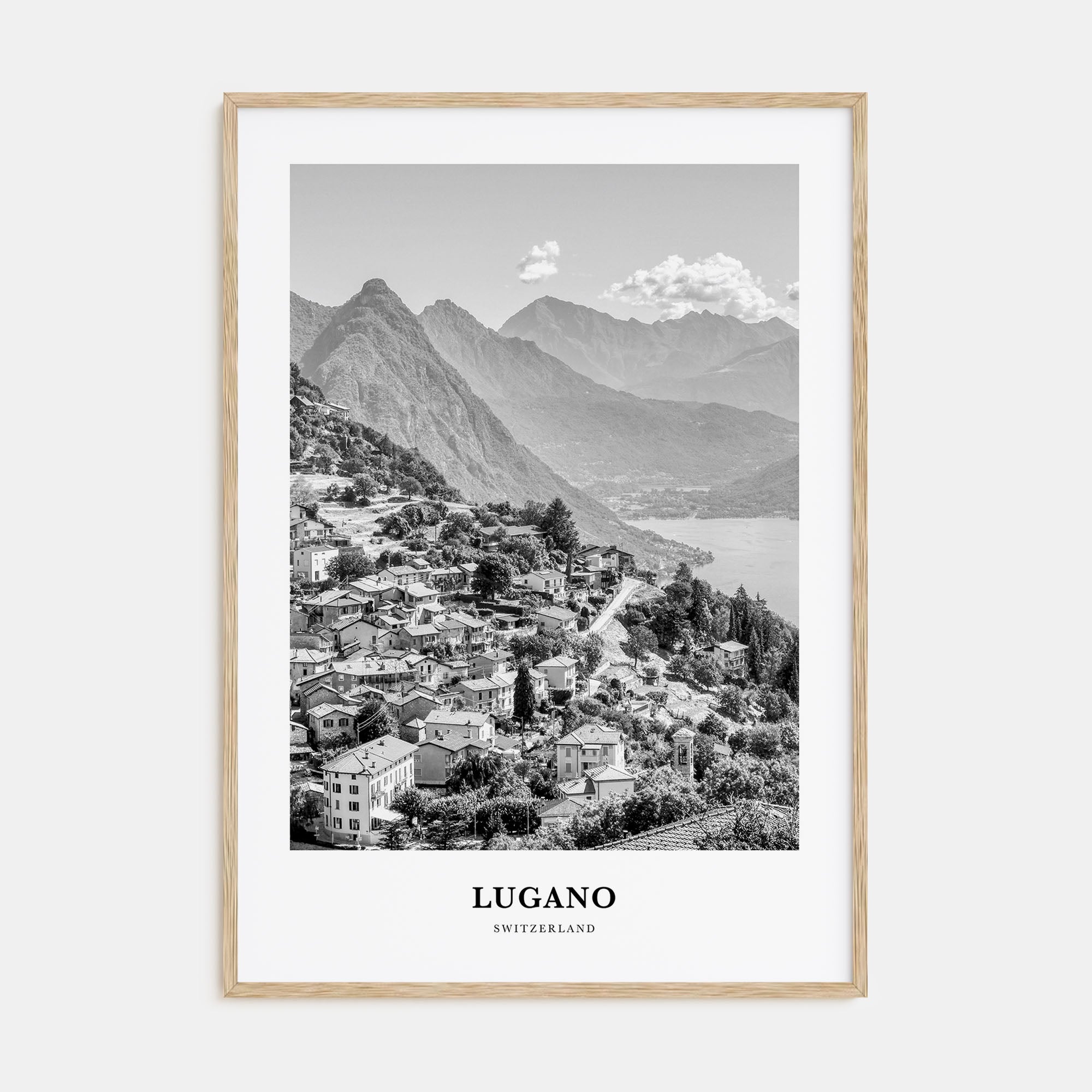 Lugano Portrait B&W Poster