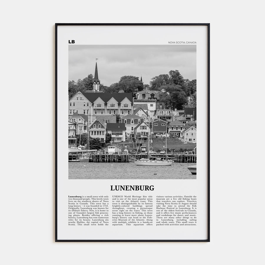 Lunenburg Travel B&W Poster