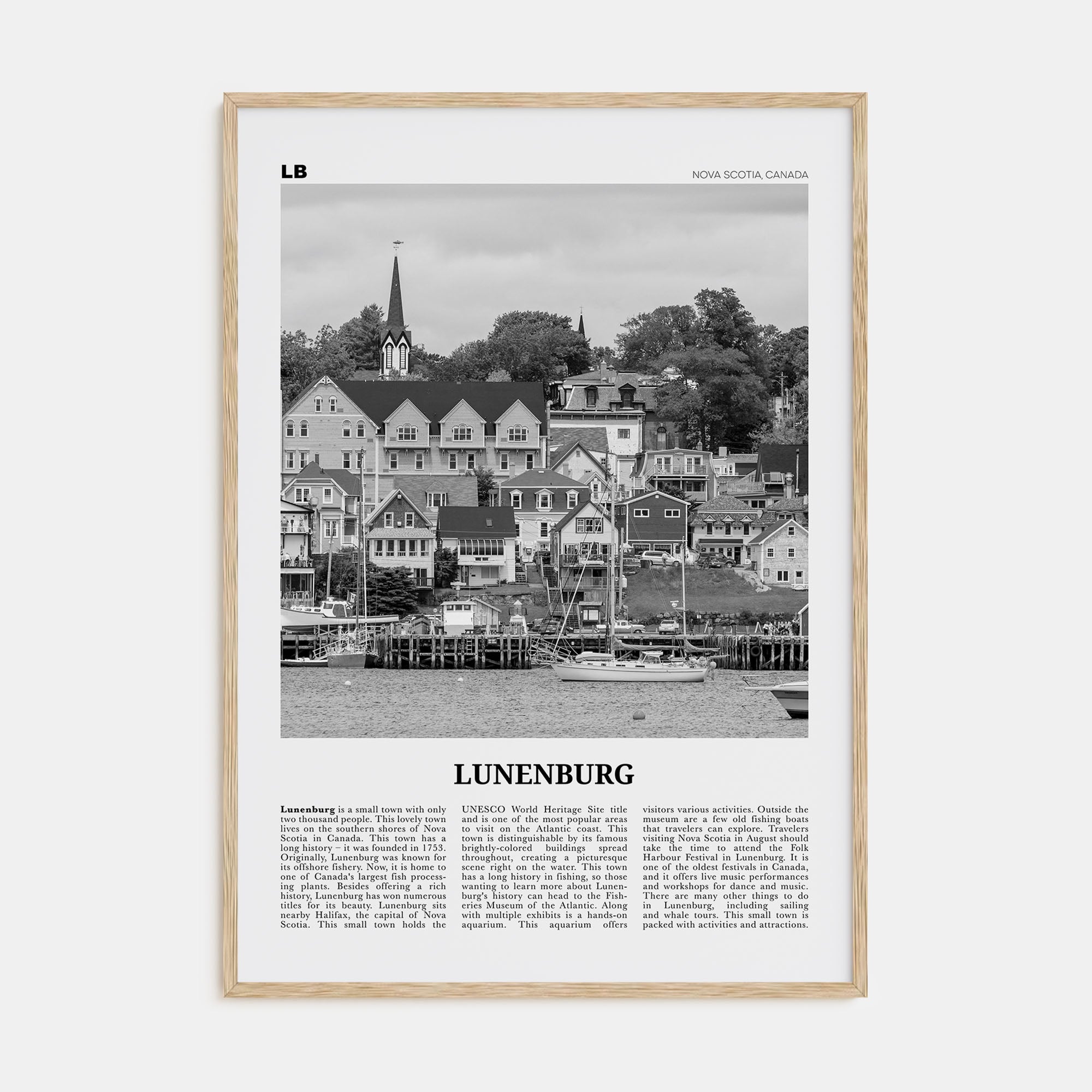 Lunenburg Travel B&W Poster