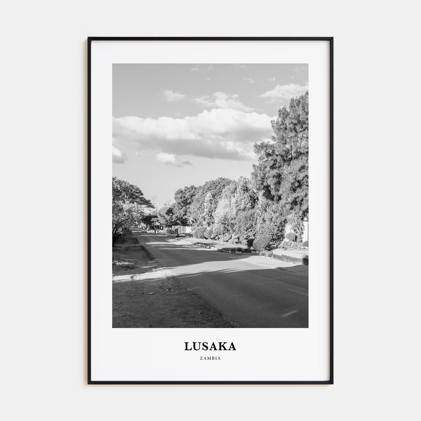 Lusaka Portrait B&W Poster