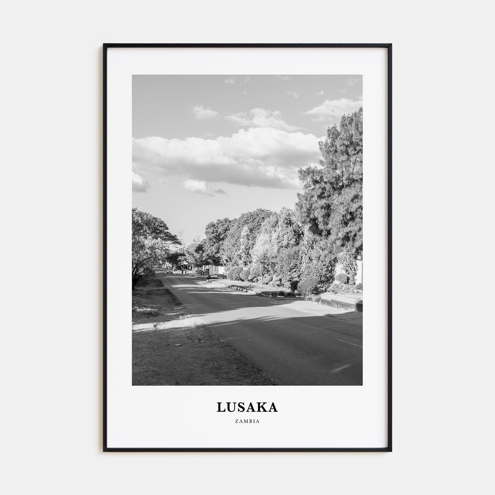 Lusaka Portrait B&W Poster