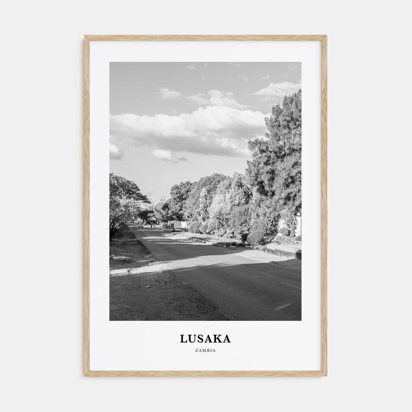 Lusaka Portrait B&W Poster