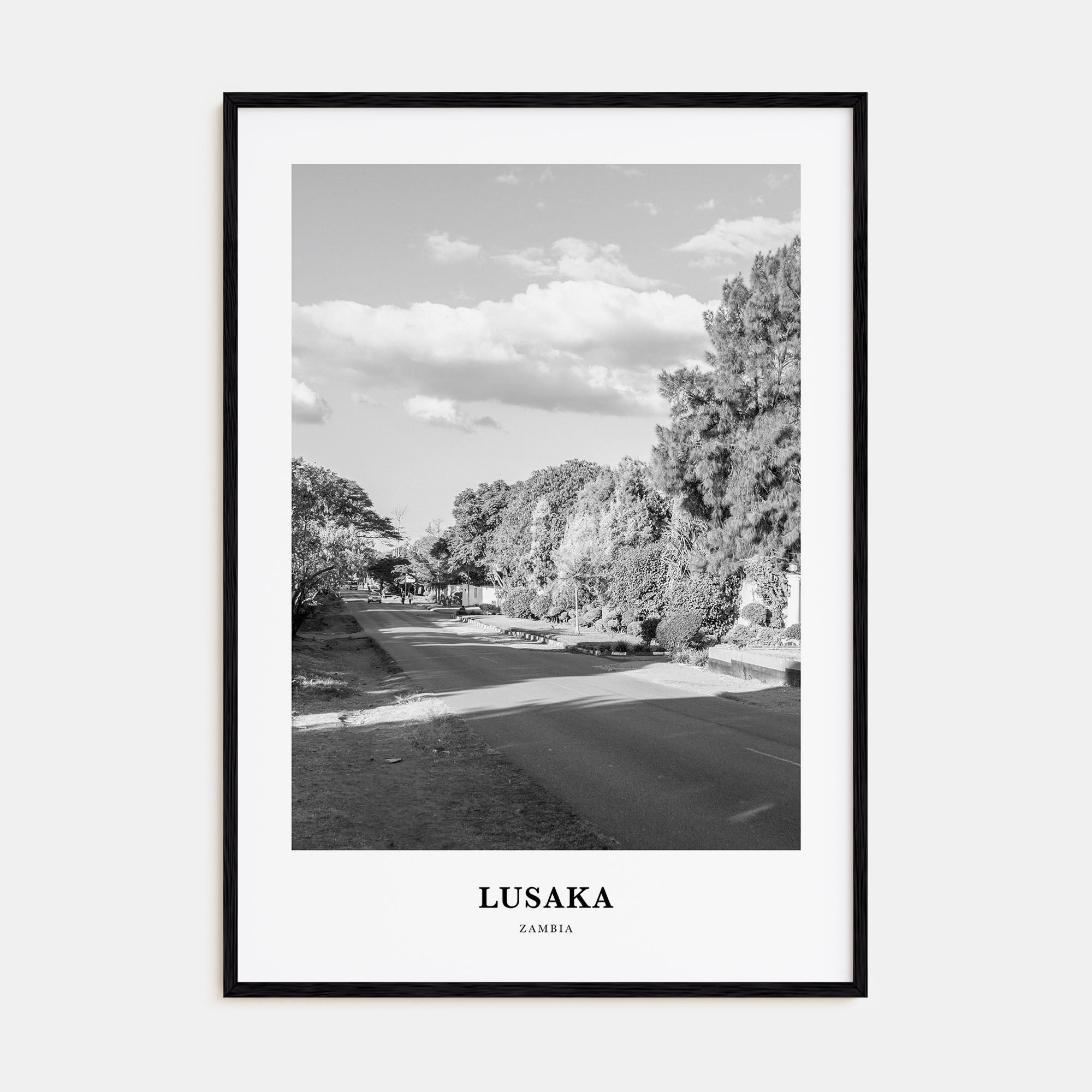 Lusaka Portrait B&W Poster
