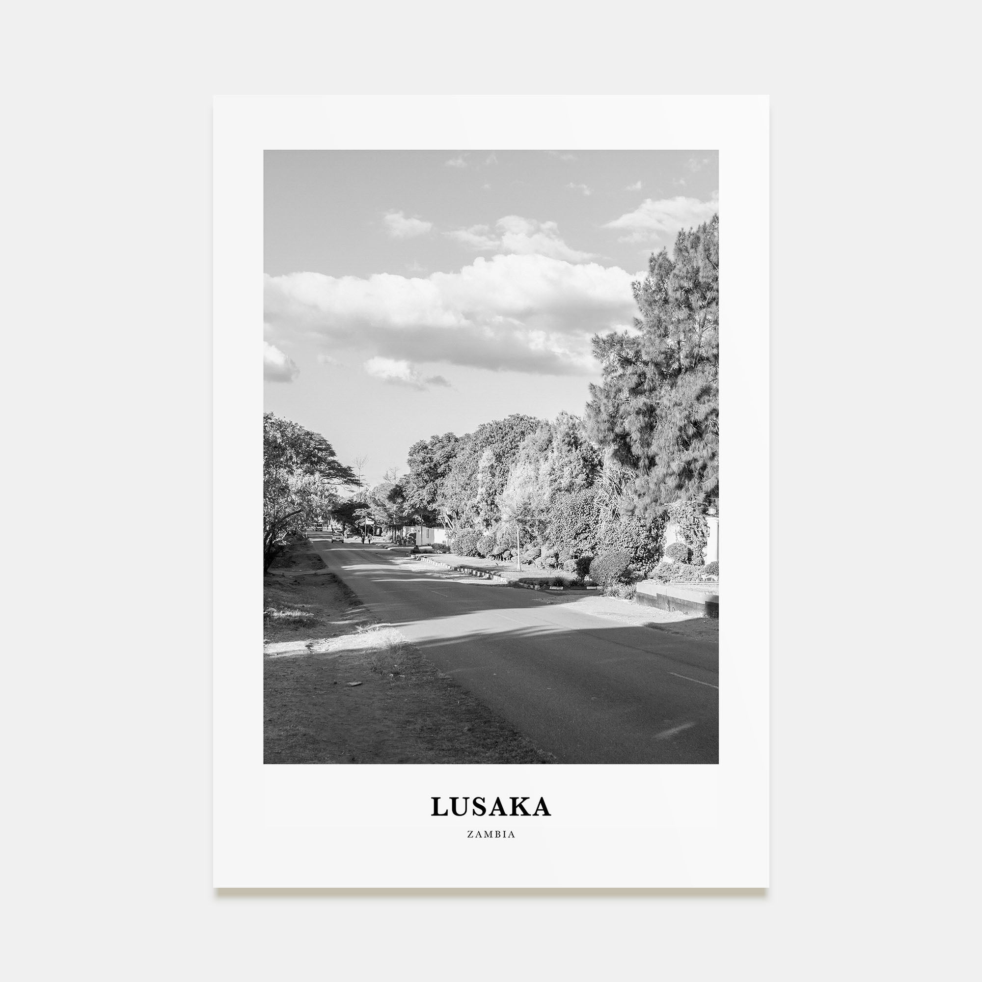 Lusaka Portrait B&W Poster