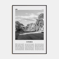 Lusaka Travel B&W Poster