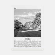 Lusaka Travel B&W Poster