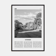 Lusaka Travel B&W Poster