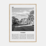 Lusaka Travel B&W Poster