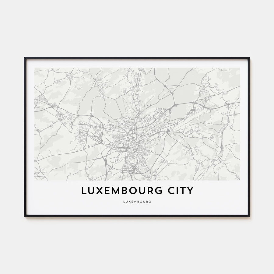 Luxembourg City Map Landscape Poster