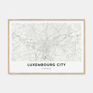 Luxembourg City Map Landscape Poster